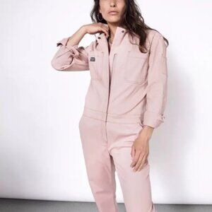 Wildfang The Essential Long-Sleeve Jumpsuit Coveralls in Dusty Pink Sz L